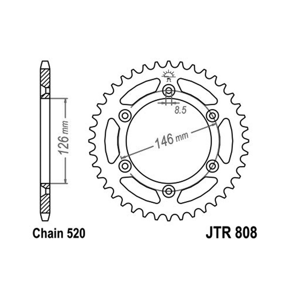 Alu Rear Sprocket 7075T6JTA808.49GLD Sprockets JT